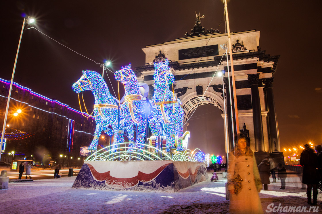 Москва, Площадь Победы, Новогодние украшения